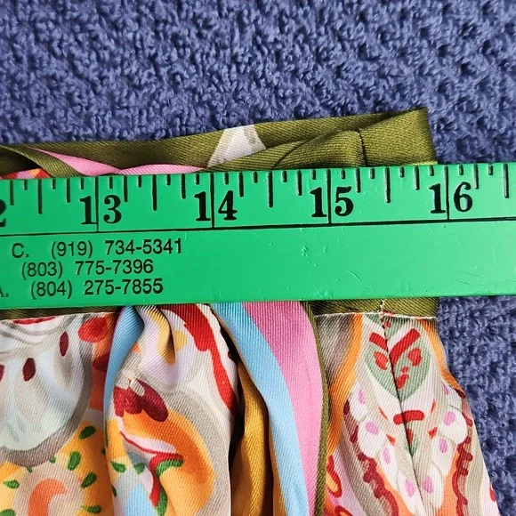 ANTONIO MELANI Satin Clio Scarf Wrap Maxi Skirt: Multi Color Print: Size- 10 - Picture 13 of 16